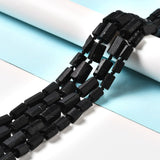Natural Black Tourmaline Beads Strands, Faceted, Column, 10~16x9x9.5~11mm, Hole: 1mm, about 24~28pcs/strand, 16.54 inch(42cm), 2Strand/Set