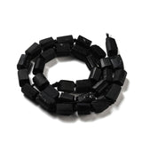Natural Black Tourmaline Beads Strands, Faceted, Column, 10~16x9x9.5~11mm, Hole: 1mm, about 24~28pcs/strand, 16.54 inch(42cm), 2Strand/Set