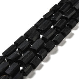 Natural Black Tourmaline Beads Strands, Faceted, Column, 10~16x9x9.5~11mm, Hole: 1mm, about 24~28pcs/strand, 16.54 inch(42cm), 2Strand/Set