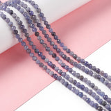 Natural Tanzanite Beads Strands, Faceted, Round, 4mm, Hole: 0.8mm, about 99pcs/strand, 15.35 inch(39cm)