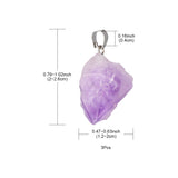 3Pcs Natural Amethyst Pendants, with Platinum Brass Snap on Bails, Nuggets, 20~26x12~20x10~16mm, Hole: 4x4mm