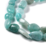 Natural Amazonite Beads Strands, Nuggets, Tumbled Stone, 5~8.5x5.5~7x3.5~4mm, Hole: 0.7mm, about 57pcs/strand, 15.2 inch(38.6cm)