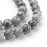 Natural Map Stone/Picasso Stone/Picasso Jasper Beads Strands, Round, 8mm, Hole: 1mm, about 46pcs/strand, 15.5 inch, 5Strand/Set