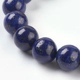 Natural Lapis Lazuli Beads Strands, Dyed, Round, Blue, 10mm, Hole: 1mm, about 19pcs/strand, 7.6 inch, 5Strand/Set