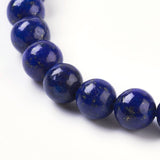 Natural Lapis Lazuli Beads Strands, Dyed, Round, Blue, 6mm, Hole: 1mm, about 30pcs/strand, 7.6 inch, 5Strand/Set