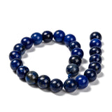 Natural Lapis Lazuli Beads Strands, Dyed, Round, Blue, 8mm, Hole: 1mm, about 22~24pcs/strand, 7.6 inch, 5Strand/Set