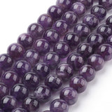 Natural Amethyst Beads Strands, Round, 10mm, Hole: 1mm, about 19pcs/strand, 7.6 inch, 5Strand/Set