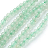 Natural Green Aventurine Beads Strands, Round, Light Green, 4mm, Hole: 1mm, 5Strand/Set