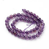 Natural Amethyst Beads Strands, Round, 4mm, Hole: 0.8mm, about 46pcs/strand, 7.6 inch, 5Strand/Set