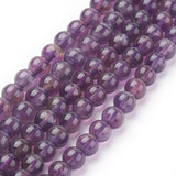 Natural Amethyst Beads Strands, Round, 4mm, Hole: 0.8mm, about 46pcs/strand, 7.6 inch, 5Strand/Set