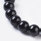 Natural Tourmaline Beads Strands, Round, Black, 6mm, Hole: 1mm, about 32pcs/strand, 7.8 inch, 5Strand/Set