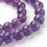 Natural Amethyst Beads Strands, Round, 6mm, Hole: 1mm, about 32pcs/strand, 7.6 inch, 5Strand/Set