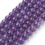 Natural Amethyst Beads Strands, Round, 6mm, Hole: 1mm, about 32pcs/strand, 7.6 inch, 5Strand/Set