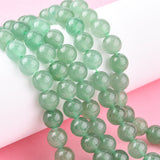 Natural Green Aventurine Beads Strands, Round, Light Green, 8mm, Hole: 1mm, 5Strand/Set