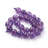 Natural Amethyst Beads Strands, Round, 8mm, Hole: 1mm, about 22~24pcs/strand, 7.6 inch, 5Strand/Set