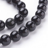 Natural Obsidian Beads Strands, Round, Grade AA, Black And Colorful, 8mm, 5Strand/Set