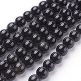 Natural Obsidian Beads Strands, Round, Grade AA, Black And Colorful, 8mm, 5Strand/Set