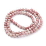 Natural Rhodonite Beads Strands, Grade A, Round, 8mm, hole: 1mm, 16 inch, about 47pcs/strand, 5Strand/Set