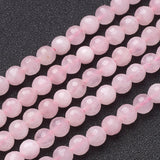 Natural Rose Quartz Beads Strands, Faceted,  Round, Pink, 6mm, Hole: 1mm, about 30pcs/strand, 7.5 inch, 5Strand/Set