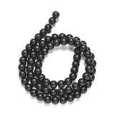 Synthetic Black Stone Beads Strands, Frosted, Round, Black, 6mm, Hole: 1mm, about 64pcs/strand, 14.5~15 inch, 20Strand/Set