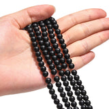 Synthetic Black Stone Beads Strands, Frosted, Round, Black, 6mm, Hole: 1mm, about 64pcs/strand, 14.5~15 inch, 20Strand/Set