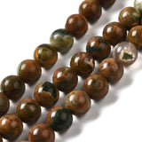 Natural Rhyolite Jasper Bead Strands, Round, 8mm, Hole: 1mm, about 46pcs/strand, 15.7 inch(40cm), 2Strand/Set