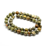 Natural Rhyolite Jasper Bead Strands, Round, 8mm, Hole: 1mm, about 46pcs/strand, 15.7 inch(40cm), 2Strand/Set