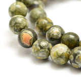 Natural Rhyolite Jasper Bead Strands, Round, 8mm, Hole: 1mm, about 46pcs/strand, 15.7 inch(40cm), 2Strand/Set