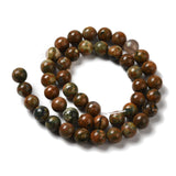 Natural Rhyolite Jasper Bead Strands, Round, 8mm, Hole: 1mm, about 46pcs/strand, 15.7 inch(40cm), 2Strand/Set