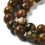 Natural Rhyolite Jasper Bead Strands, Round, 8mm, Hole: 1mm, about 46pcs/strand, 15.7 inch(40cm), 2Strand/Set