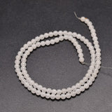 Natural White Jade Round Bead Strands, 4mm, Hole: 1mm, about 88pcs/strand, 14.5 inch