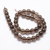 Natural Smoky Quartz Bead Strands, Round, 4mm, Hole: 1mm, about 96pcs/strand, 14.9 inch~15.1 inch