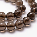 Natural Smoky Quartz Bead Strands, Round, 4mm, Hole: 1mm, about 96pcs/strand, 14.9 inch~15.1 inch
