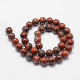 Natural Brecciated Jasper Bead Strands, Round, 8mm, Hole: 1mm, about 44pcs/strand, 14.9 inch~15.1 inch