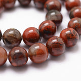 Natural Brecciated Jasper Bead Strands, Round, 8mm, Hole: 1mm, about 44pcs/strand, 14.9 inch~15.1 inch