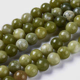 Natural Chinese Jade/Southern Jade Beads Strands, Round, 6mm, Hole: 1mm, about 64pcs/strand, 15.5 inch