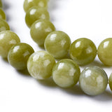 Natural Chinese Jade/Southern Jade Beads Strands, Round, 6mm, Hole: 1mm, about 64pcs/strand, 15.5 inch