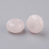 Natural Rose Quartz European Beads, Large Hole Beads, Rondelle, 14x7~8mm, Hole: 6mm, 30pc/Set