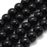 Natural Black Tourmaline Beads Strands, Grade A, Round, 4mm, Hole: 0.6mm, about 91pcs/strand, 15.7 inch(40cm), 2Strand/Set
