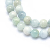 Natural Aquamarine Strands, Round, 6mm, Hole: 0.8mm, about 66pcs/strand, 15.5 inch(39.5cm), 2Strand/Set