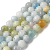 Natural Aquamarine Strands, Round, 8mm, Hole: 1mm, about 48pcs/strand, 15.5 inch(39.5cm), 2Strand/Set