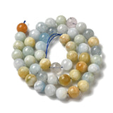 Natural Aquamarine Strands, Round, 8mm, Hole: 1mm, about 48pcs/strand, 15.5 inch(39.5cm), 2Strand/Set