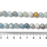 Natural Aquamarine Strands, Round, 8mm, Hole: 1mm, about 48pcs/strand, 15.5 inch(39.5cm), 2Strand/Set