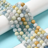 Natural Aquamarine Strands, Round, 8mm, Hole: 1mm, about 48pcs/strand, 15.5 inch(39.5cm), 2Strand/Set