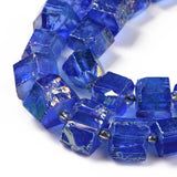 Electroplated Natural Quartz Beads Strands, Hexagon Prism, Irregular Shape, Mixed Color, 8~13x10~14x6~11mm, Hole: 1mm, about 15~16pcs/strand, 7.8~8 inch(20~20.5cm), 3Strand/Set