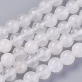 Natural Quartz Crystal Beads Strands, Rock Crystal Beads, Round, 6mm, Hole: 1mm, about 65pcs/strand, 15.1~15.3 inch(38.5~39cm), 5Strand/Set