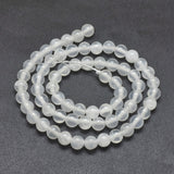 Natural Selenite Beads Strands, Round, 6mm, Hole: 0.8mm, about 67pcs/strand, 15.7 inch(40cm), 5Strand/Set