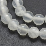 Natural Selenite Beads Strands, Round, 6mm, Hole: 0.8mm, about 67pcs/strand, 15.7 inch(40cm), 5Strand/Set