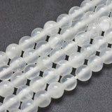 Natural Selenite Beads Strands, Round, 6mm, Hole: 0.8mm, about 67pcs/strand, 15.7 inch(40cm), 5Strand/Set