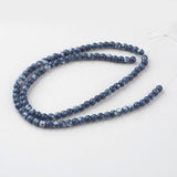 Natural Ocean White Jade Bead Strands, Round, Dyed, Royal Blue, 4mm, Hole: 1mm, about 104pcs/strand, 15.7 inch(400mm)